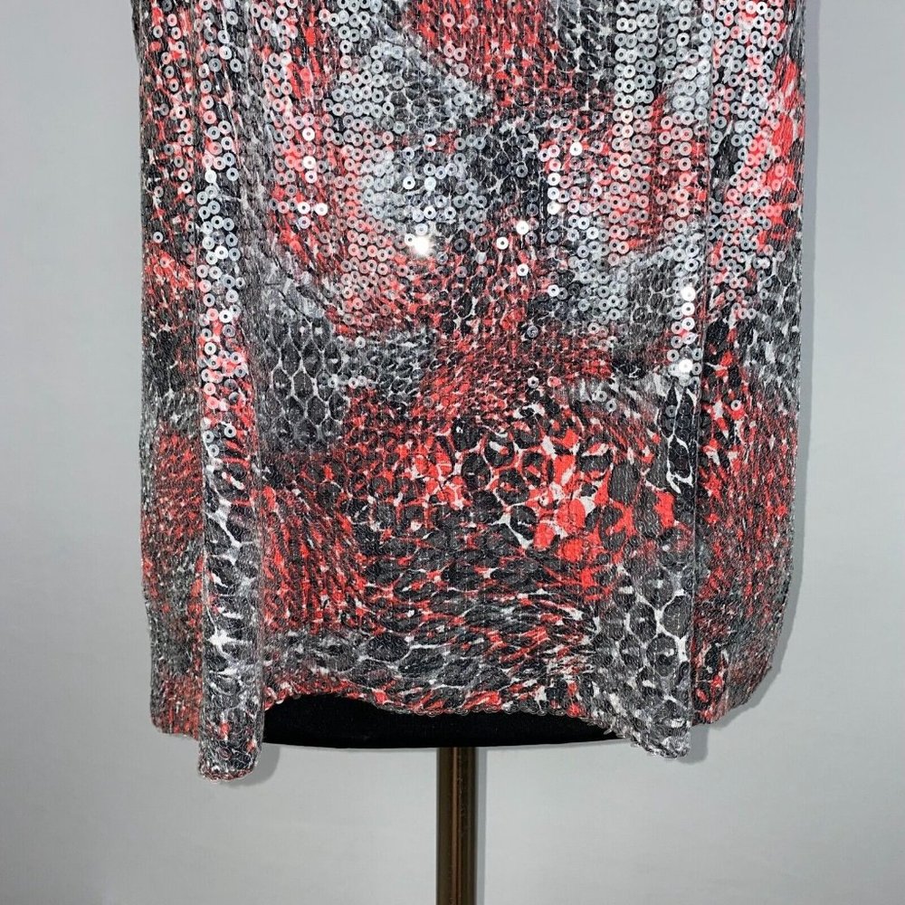 Ruby Rd. L Sequined Front Animal Print Abstract T… - image 5